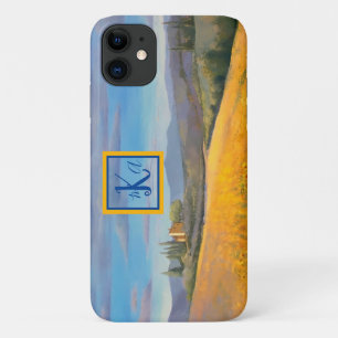 Capa Para iPhone 11 Toscana do Campo de Girassol Pintura para Monogram