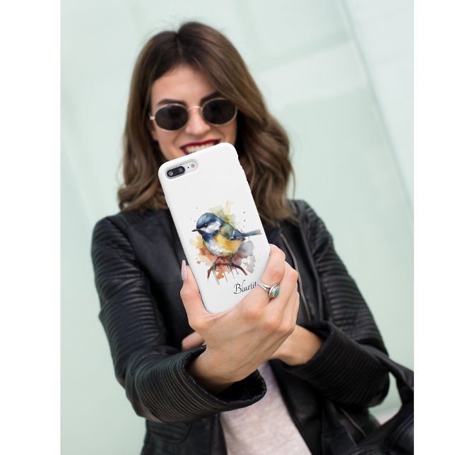 Capa Para iPhone 11 Toutinegra Azul Adorável num Ramo, personalizado (Criador carregado)