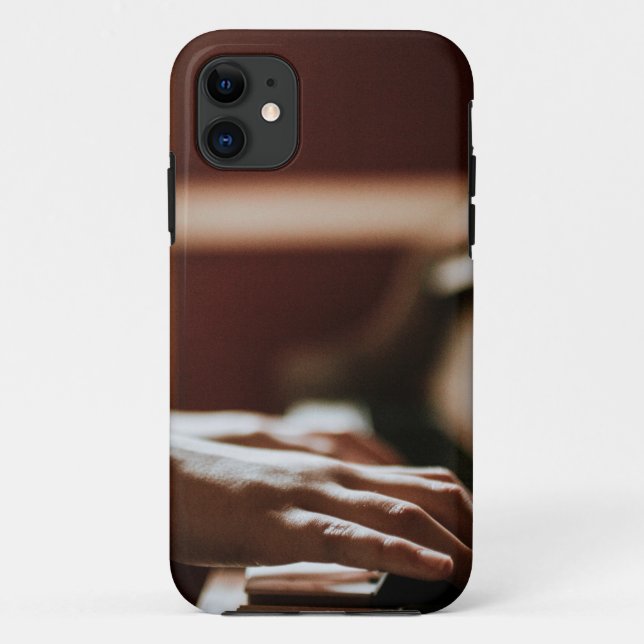 Capa Para iPhone 11 Trabalho de arte de Piano bonito (Verso)