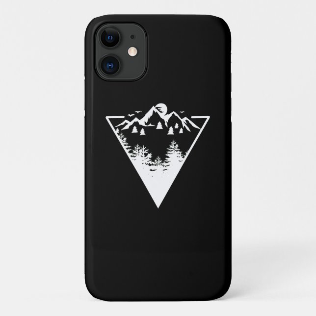 Capa Para iPhone 11 Trabalho de arte de quadro de triângulo com paisag (Verso)