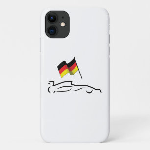Capa Para iPhone 11 Traçado da linha do carro de corrida com bandeira