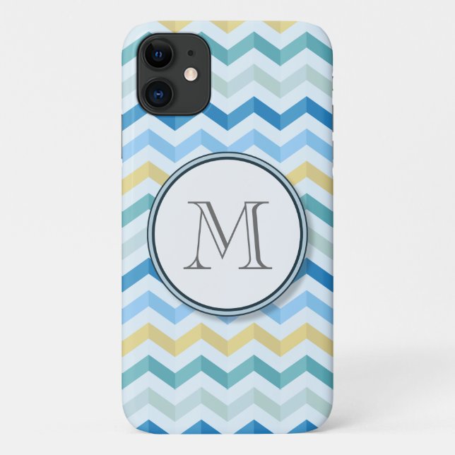Capa Para iPhone 11 Traços de Cevon da Costa do Oceano com Monograma R (Verso)