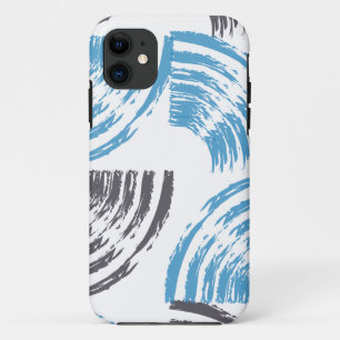 Capa Para iPhone 11 Traços modernos, legal, de abstrato azul moderno