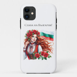 Capa Para iPhone 11 Tradição de Sinalizador búlgaro Rosas vermelhas de