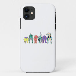 Capa Para iPhone 11 Traseiros de Cachorros Coloridos