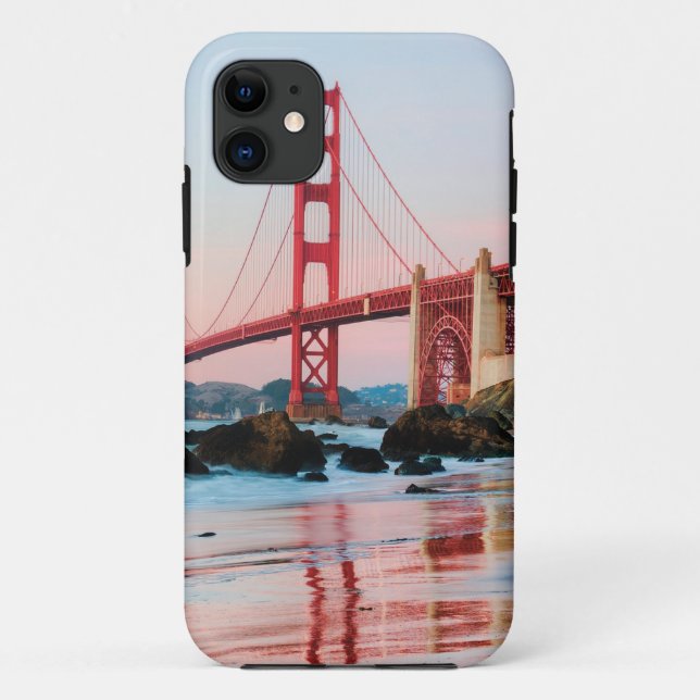 Capa Para iPhone 11 travesseiro decorativo da ponte ouro (Verso)