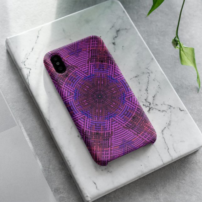 Capa Para iPhone 11 Tremor de mandala rosa púrpura e azul (Criador carregado)