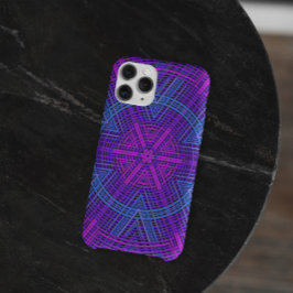 Capa Para iPhone 11 Tremor de mandala roxa rosa e azul