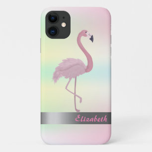 Capa Para iPhone 11 Trendy Flamingos Holográfico Iridescente