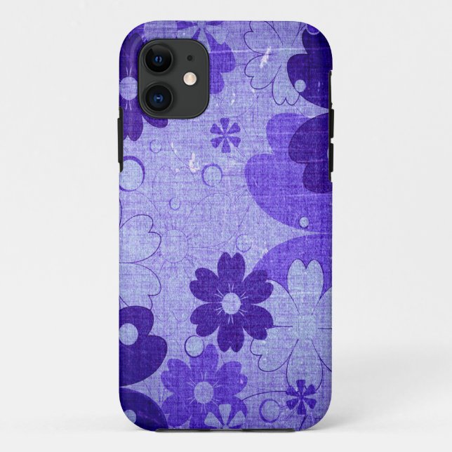 Capa Para iPhone 11 Trendy Purple Flower Vintage (Verso)
