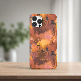 Capa Para iPhone 11 Trendy Terracotta Abstrato Pattern Monograma