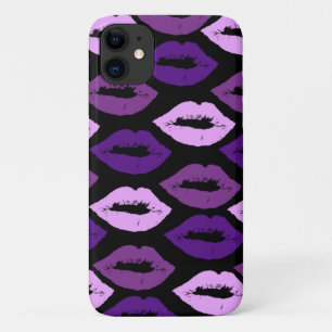 Capa Para iPhone 11 Três Diferentes Formas De Lip Roxo