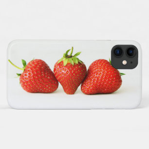 Capa Para iPhone 11 Três Morangos Em Phcn Branco