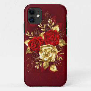 Capa Para iPhone 11 Três Rosas de joalharia