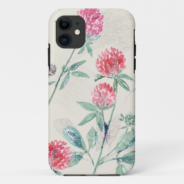 Capa Para iPhone 11 Trevo, shamrock em bege. (Verso)