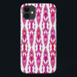 Capa Para iPhone 11 Tribal Batik - Burqundy e Fuchsia Rosa<br><div class="desc">Impressão do tecido batik de inspiração tribal - tons de burquinho / marrom e cor-de-rosa pálido a fundo,  cor-de-rosa,  sobre fundo branco</div>