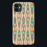 Capa Para iPhone 11 Tribal Batik - Rosa Pêssego e Turquesa<br><div class="desc">Impressão do tecido batik de inspiração tribal - tons de turquesa,  aqua,  buff e âmbar num fundo cor-de-rosa macio</div>