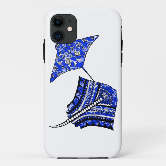 Capa Para iPhone 11 Tribal Stingrays (Verso)