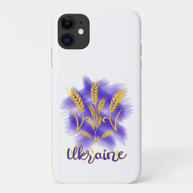 Capa Para iPhone 11 Tridente ucraniano feito de orelha de trigo (Verso)