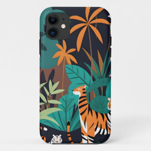 Capa Para iPhone 11 Trio de Tigre Tropical