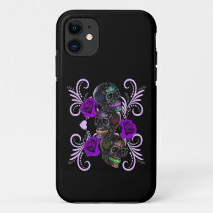Capa Para iPhone 11 Triplo Dia Negro Dos Cascos Mortos Rosas Roxos