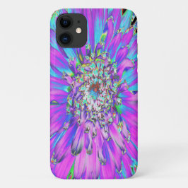 Capa Para iPhone 11 Trippy Abstrato Aqua, Verde limão e Dahlia Roxo