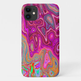 Capa Para iPhone 11 Trippy Abstrato Magenta - Arco-íris Magenta - Colo