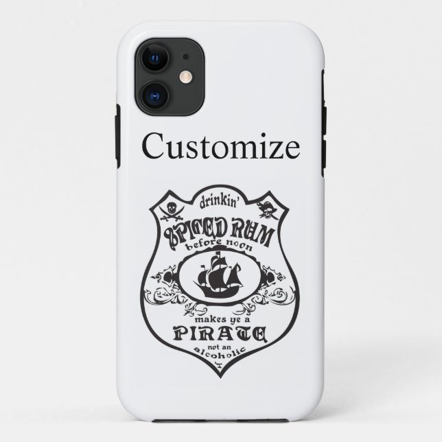 Capa Para iPhone 11 Troço_Troço Do Troço De Bebida Pirata De Rum (Verso)