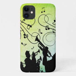 Capa Para iPhone 11 Trompet Section Green Music