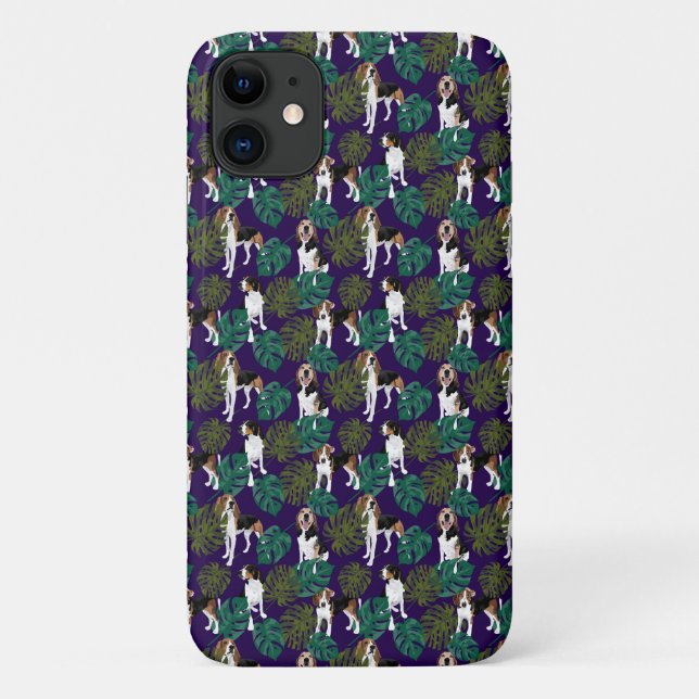 Capa Para iPhone 11 Tropical Walker Coonhound Blue (Verso)