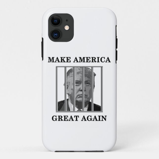 Capa Para iPhone 11 Trump atrás de Bares (Verso)