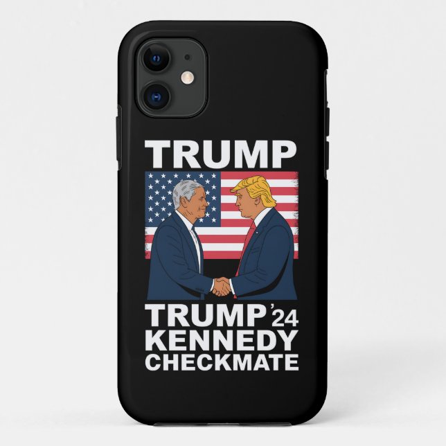 Capa Para iPhone 11 Trump Kennedy Checkmate 2024 Vote Trump Kennedy (Verso)