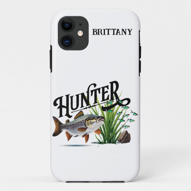 Capa Para iPhone 11 Truta-de-lago à caça (Verso)