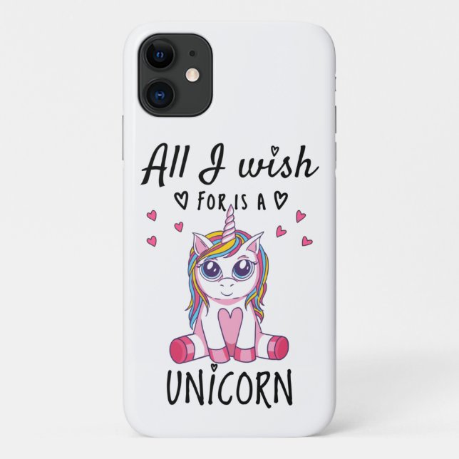 Capa Para iPhone 11 Tudo o que desejo é um Unicórnio (Verso)