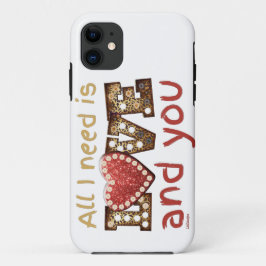 Capa Para iPhone 11 TUDO O QUE PRECISO É AMOR... E você, doce presente
