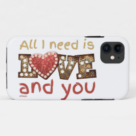 Capa Para iPhone 11 TUDO O QUE PRECISO É AMOR... E você, doce presente
