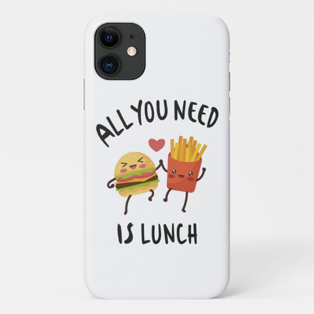 Capa Para iPhone 11 Tudo o que você precisa é almoço (Verso)