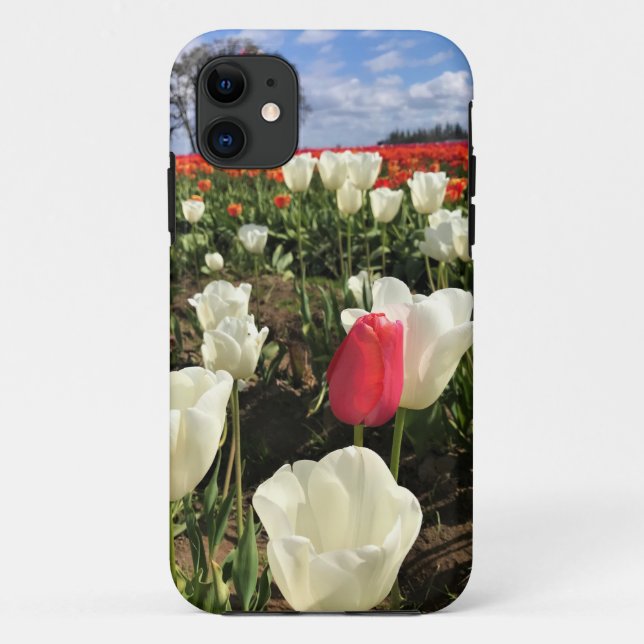 Capa Para iPhone 11 Tulipa Rosa se Destacando, Oregon (Verso)