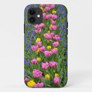 Capa Para iPhone 11 Tulipas do primavera do rosa e do amarelo