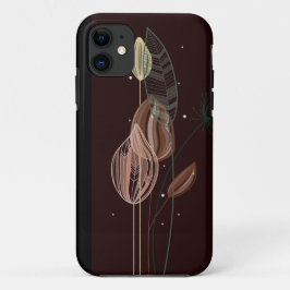 Capa Para iPhone 11 Tulipas Mínimas de Cor-de-rosa e Dourada abstrato