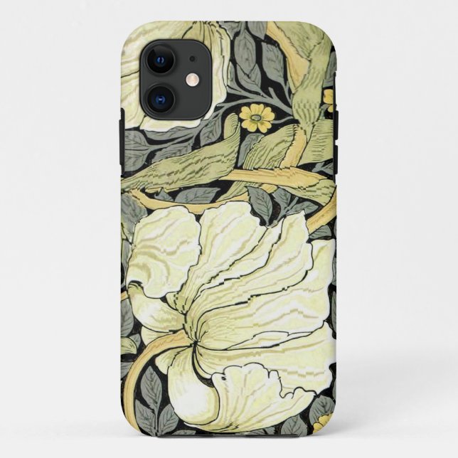 Capa Para iPhone 11 Tulipas Pimpernel Arte Botânica William Morris (Verso)