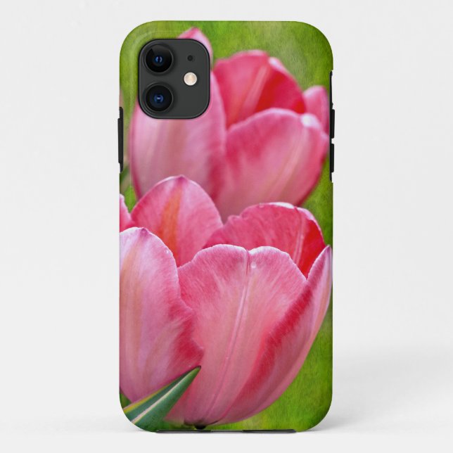 Capa Para iPhone 11 Tulipas Rosa (Verso)