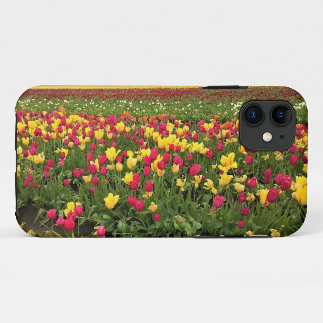 Capa Para iPhone 11 Tulipas Rosa e Amarelo, Oregon (Verso (horizontal))