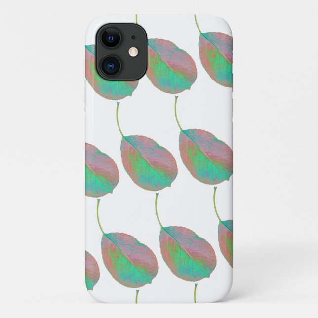 Capa Para iPhone 11 Turquesa Perea Rosa Perea Perea Folha iPhone 11 Ca (Verso)