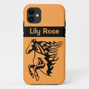 Capa Para iPhone 11 Twister Orange Pony Horse Stallion Bronco