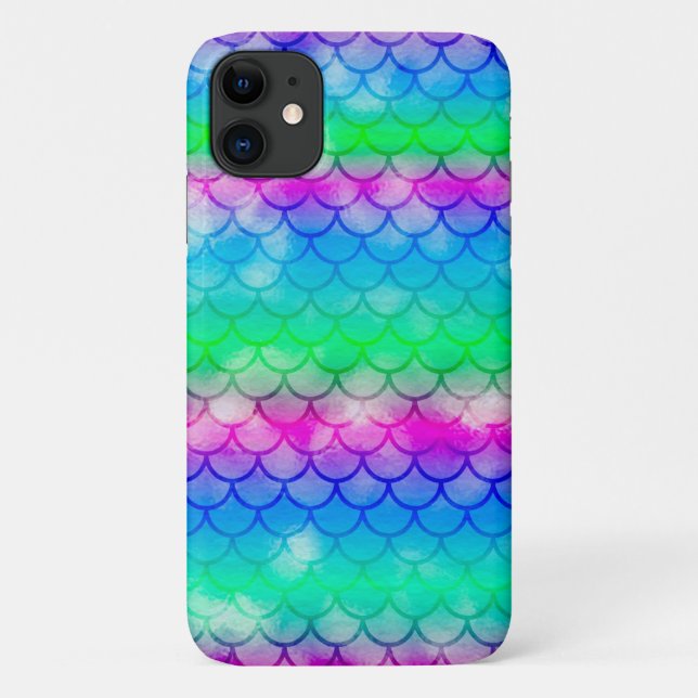 Capa Para iPhone 11 Um belo espectro de cores de sereia no iPad Air Co (Verso)
