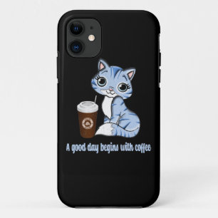 Capa Para iPhone 11 Um Bom Dia Começa Com Café   Presente de amante de