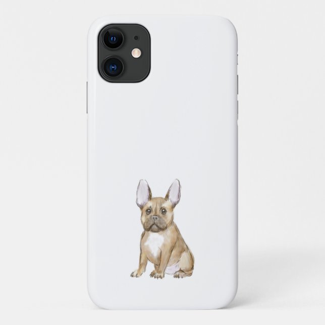 Capa Para iPhone 11 Um cachorrinho francês adorável (Verso)