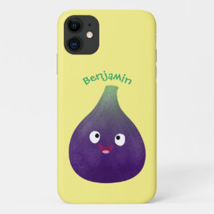 Capa Para iPhone 11 Um desenho animado de fruta roxo e giro
