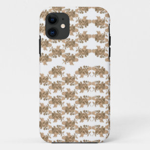 Capa Para iPhone 11 um fundo branco com flores marrons